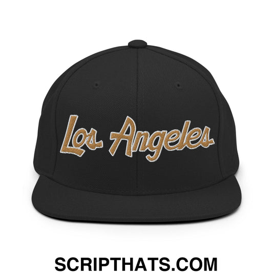 Los Angeles Hockey Script Snapback Hat Black