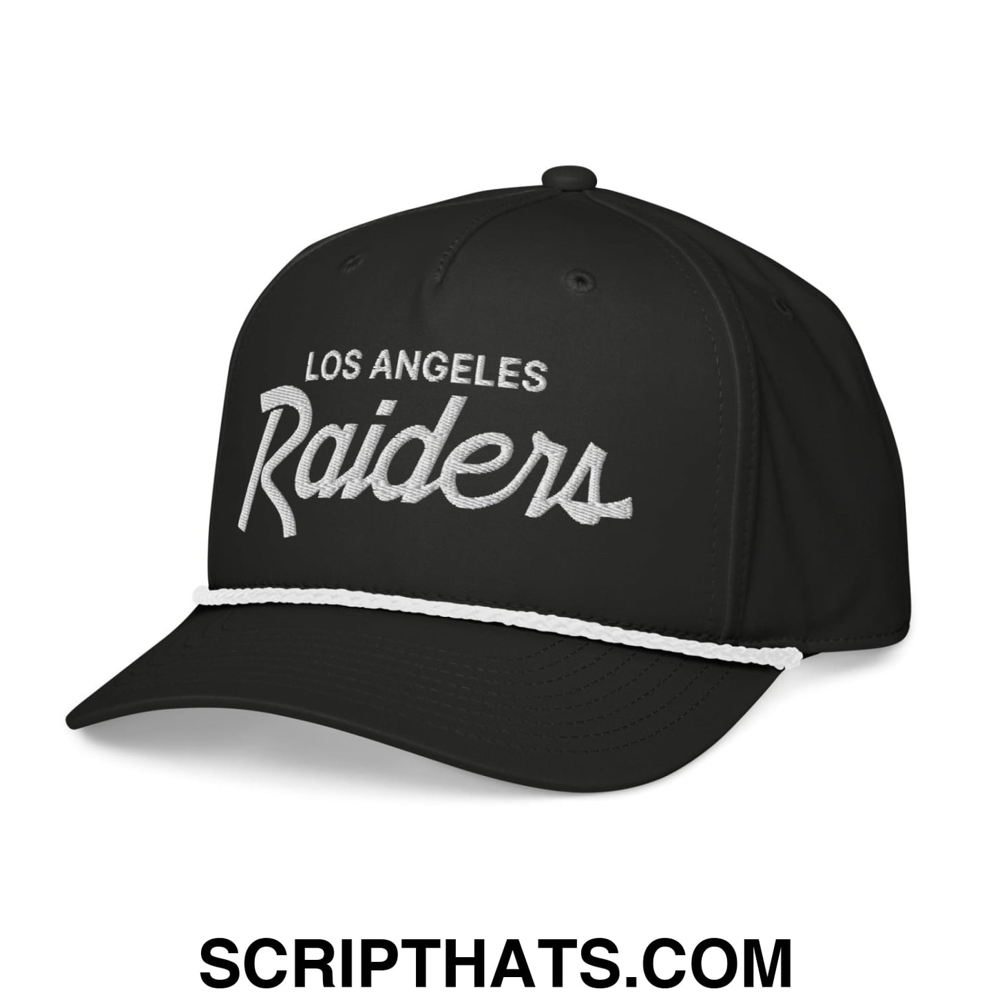 Los Angeles Raiders Vintage Sports Script Embroidered 5 Panel Rope Hat Default Title
