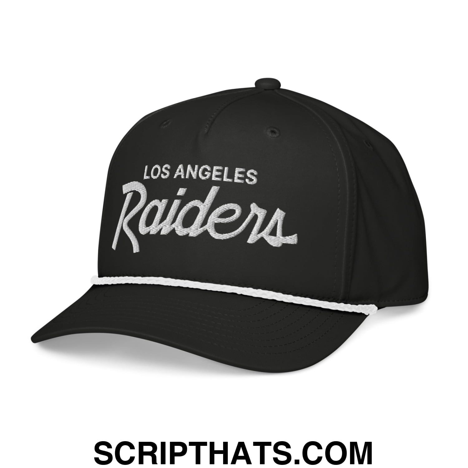 Los Angeles Raiders Vintage Sports Script Embroidered 5 Panel Rope Hat Default Title