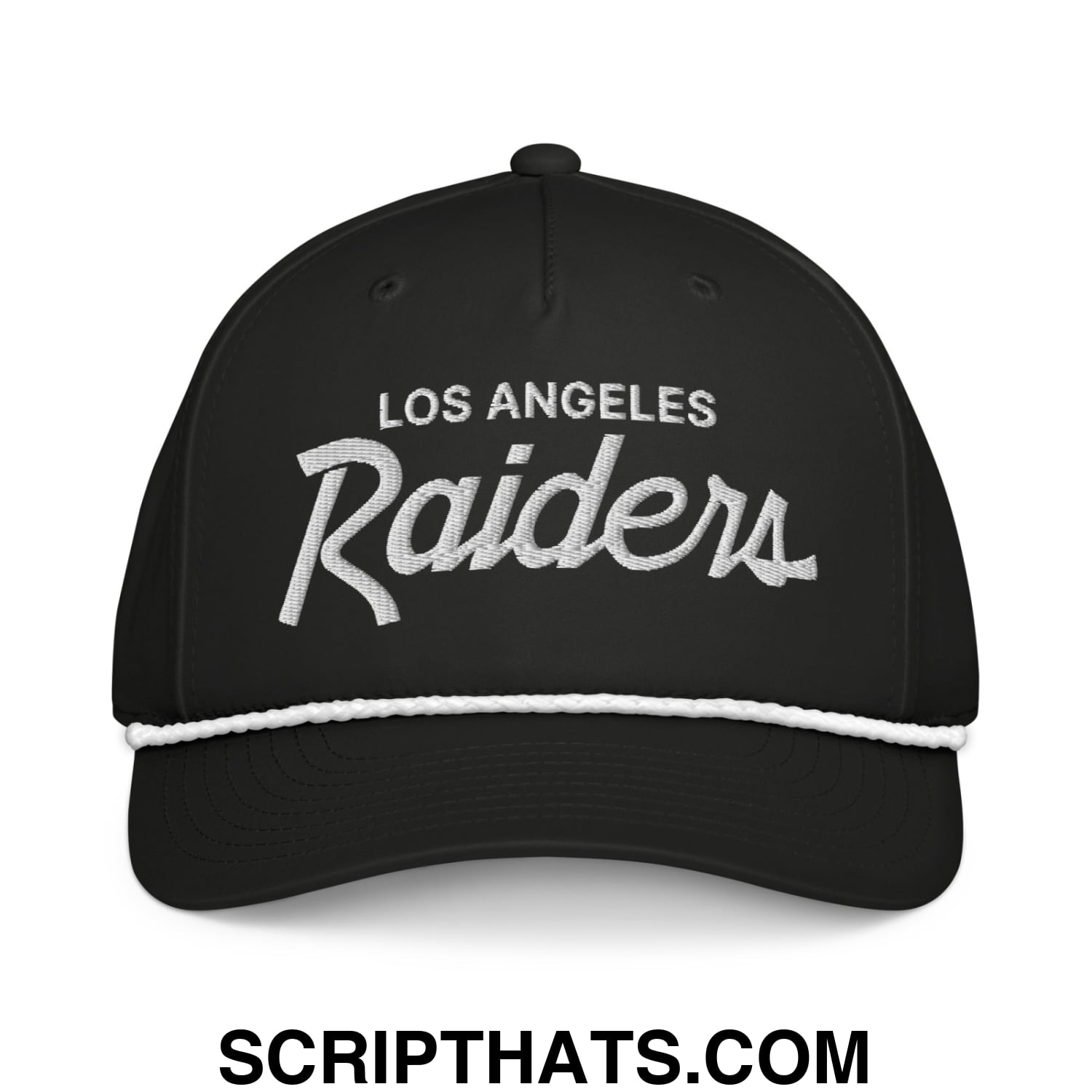 Los Angeles Raiders Vintage Sports Script Embroidered 5 Panel Rope Hat Default Title