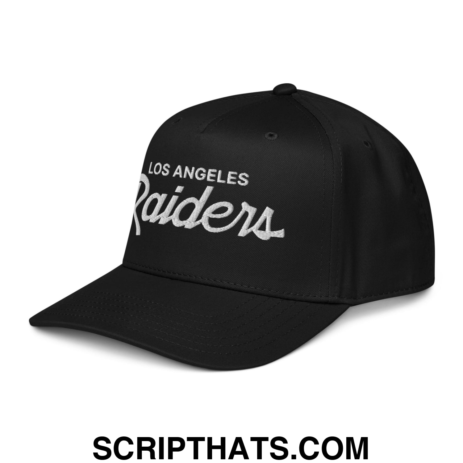 Los Angeles Raiders Vintage Sports Script Embroidered Baseball Snapback Hat Default Title