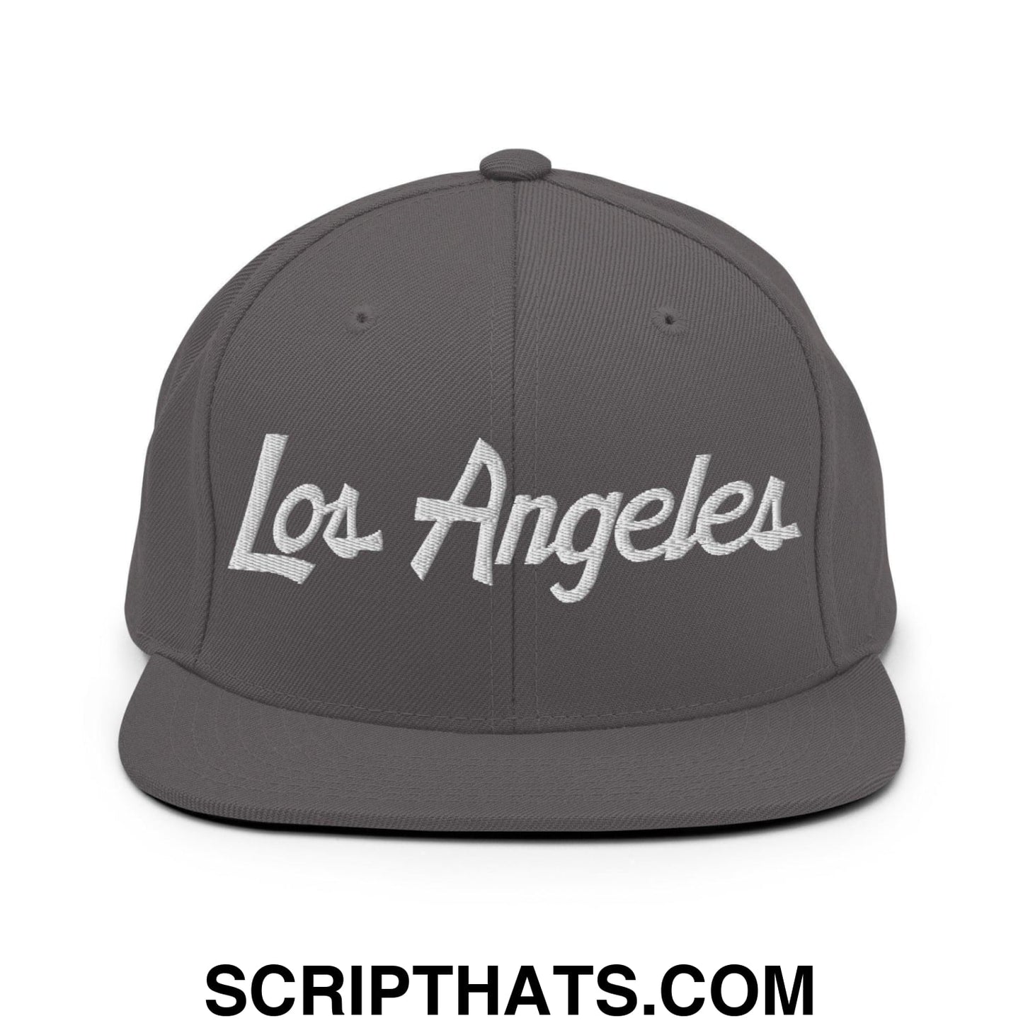 Los Angeles Script Snapback Hat Dark Grey