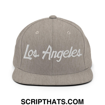 Los Angeles Script Snapback Hat Heather Grey