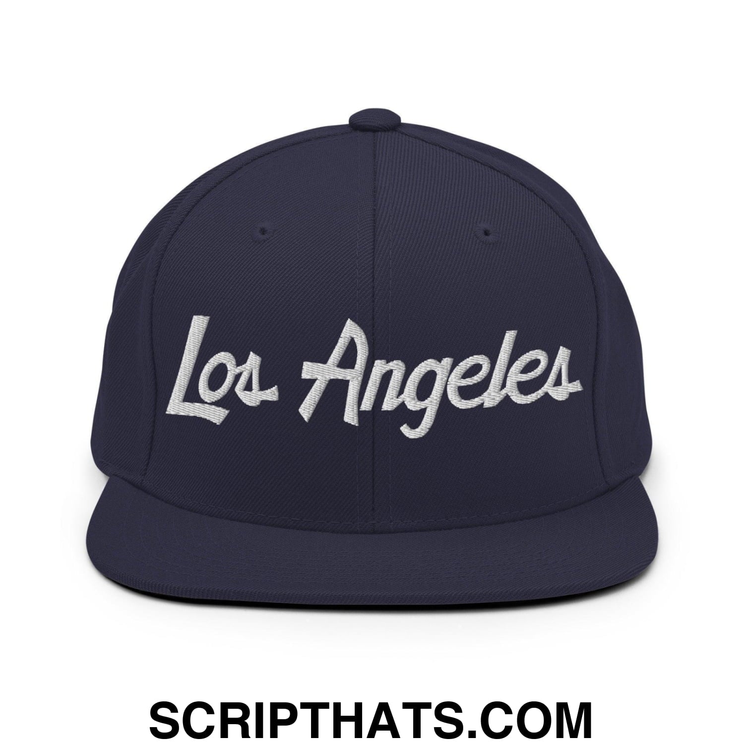 Los Angeles Script Snapback Hat Navy