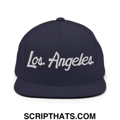 Los Angeles Script Snapback Hat Navy