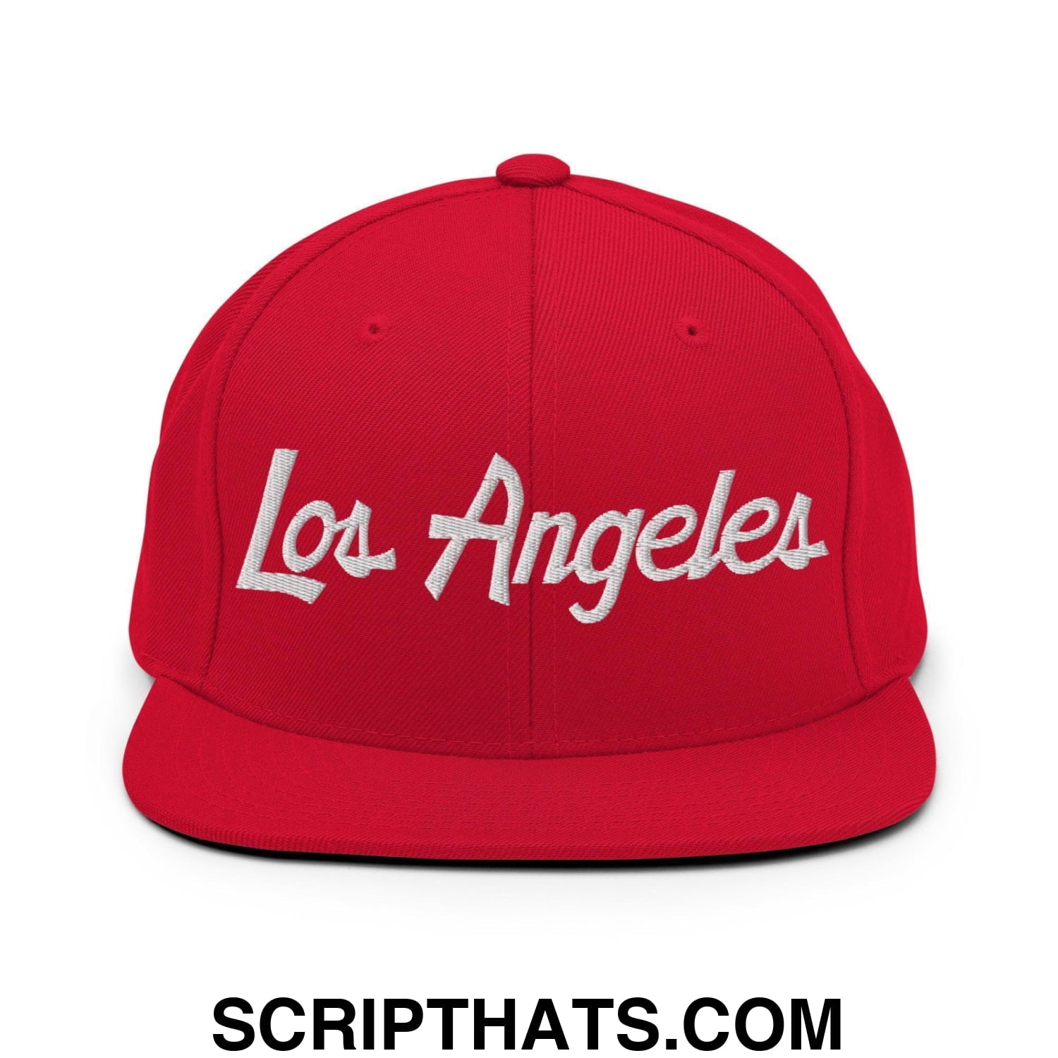 Los Angeles Script Snapback Hat Red
