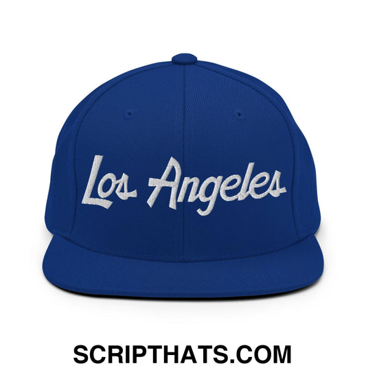 Los Angeles Script Snapback Hat Royal Blue