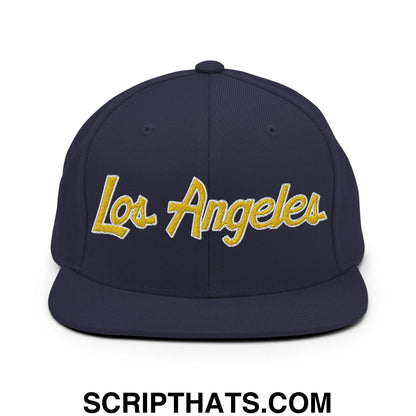 Los Angeles Soccer Script Snapback Hat Navy