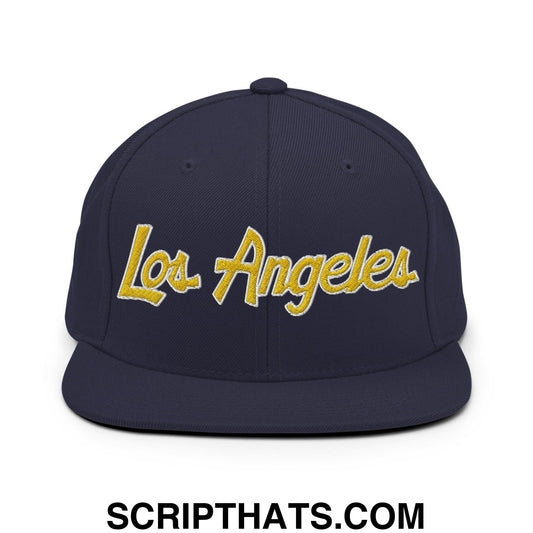 Los Angeles Soccer Script Snapback Hat Navy