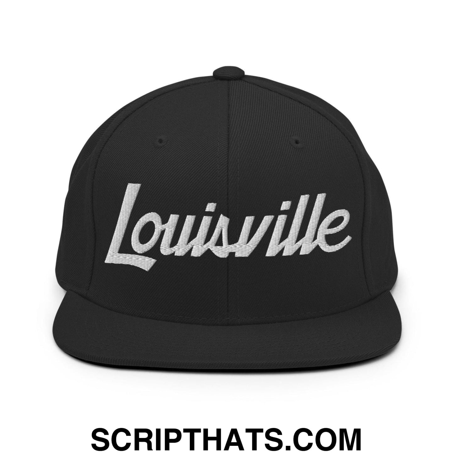 Louisville Script Snapback Hat Black