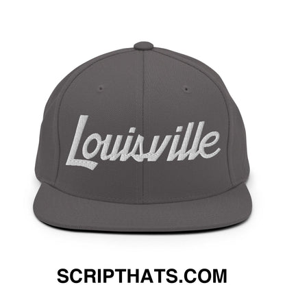 Louisville Script Snapback Hat Dark Grey