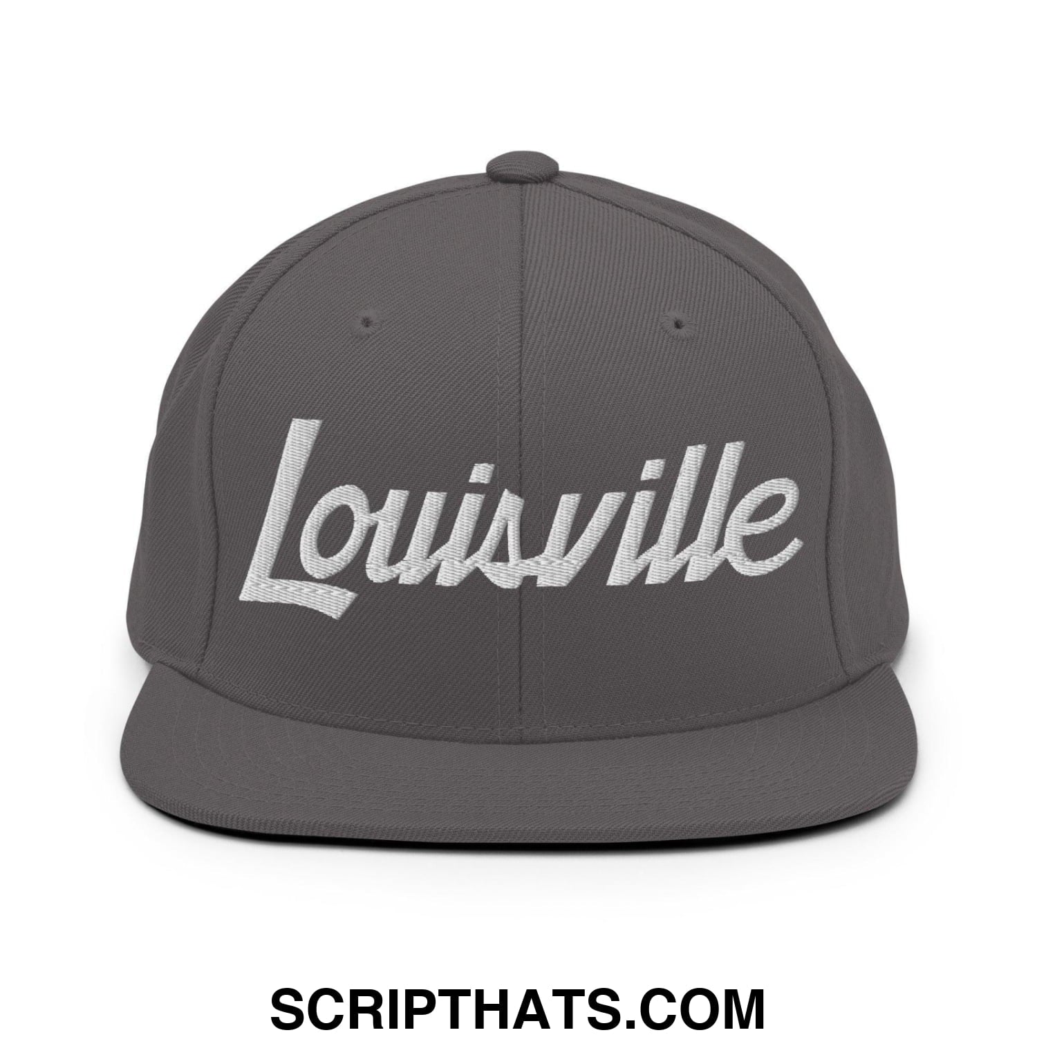 Louisville Script Snapback Hat Dark Grey