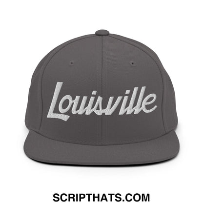 Louisville Script Snapback Hat Dark Grey