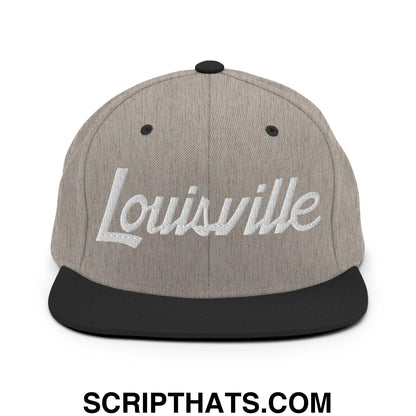 Louisville Script Snapback Hat Heather Black