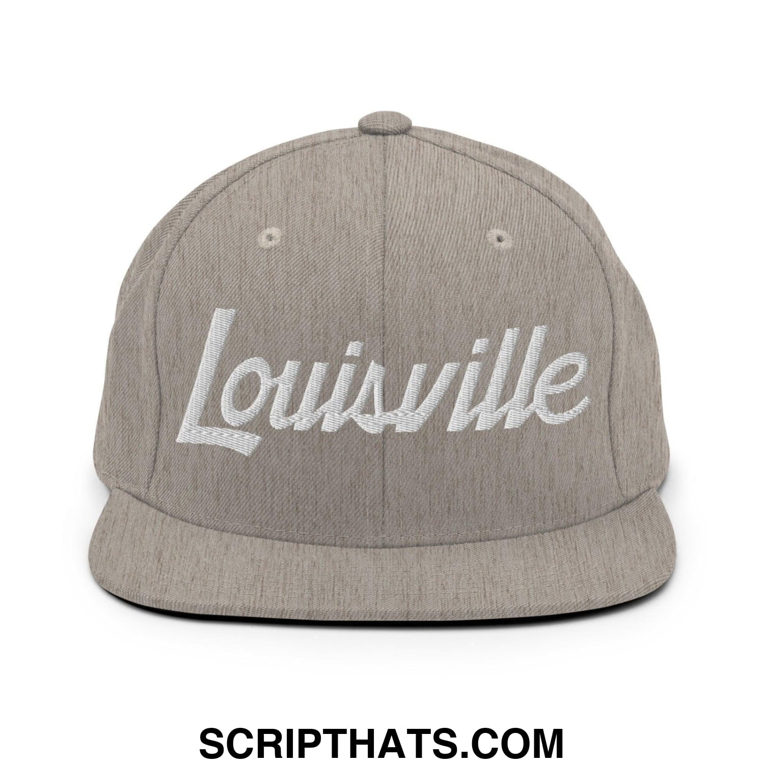 Louisville Script Snapback Hat Heather Grey