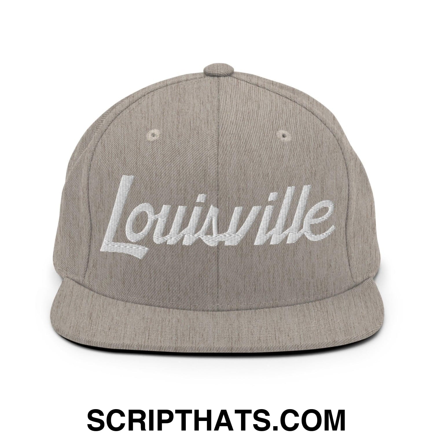Louisville Script Snapback Hat Heather Grey