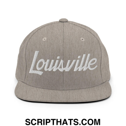 Louisville Script Snapback Hat Heather Grey