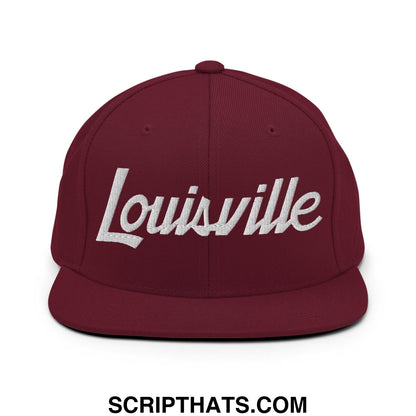 Louisville Script Snapback Hat Maroon