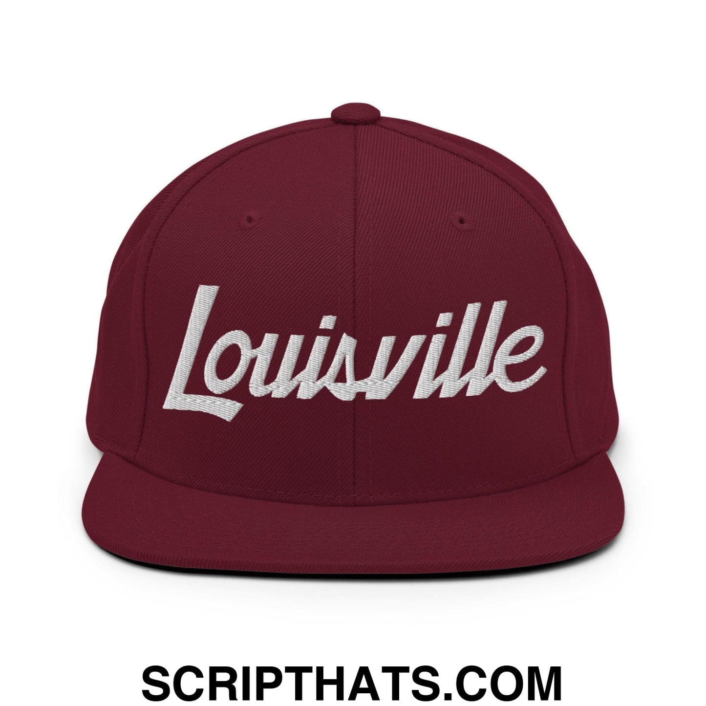 Louisville Script Snapback Hat Maroon