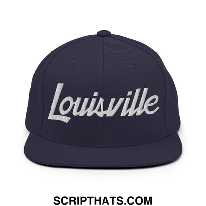 Louisville Script Snapback Hat Navy