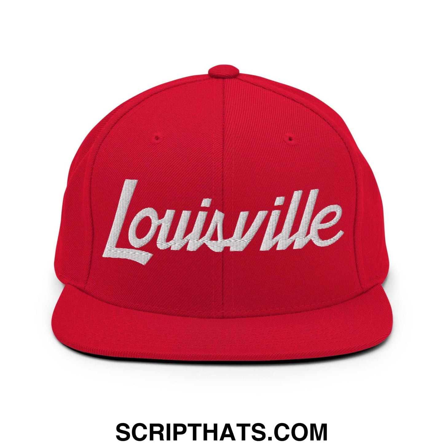 Louisville Script Snapback Hat Red