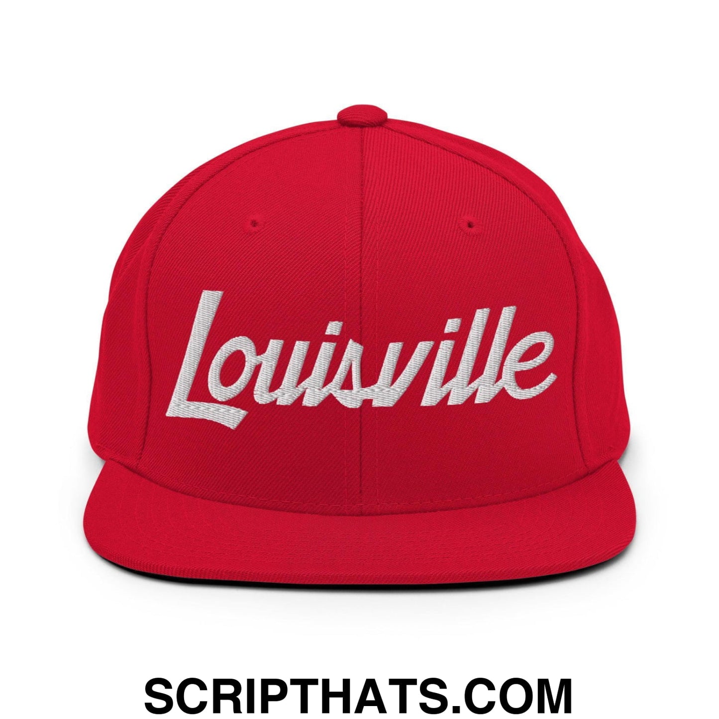 Louisville Script Snapback Hat Red