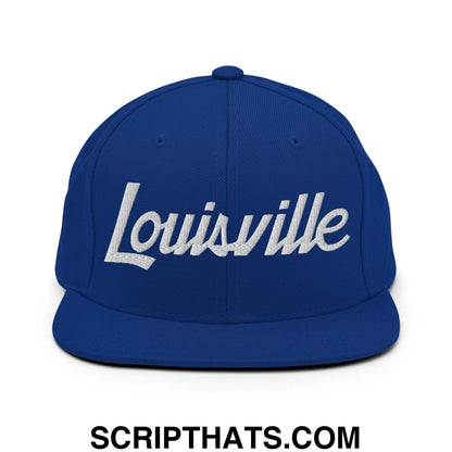 Louisville Script Snapback Hat Royal Blue