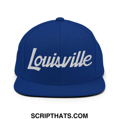 Louisville Script Snapback Hat Royal Blue