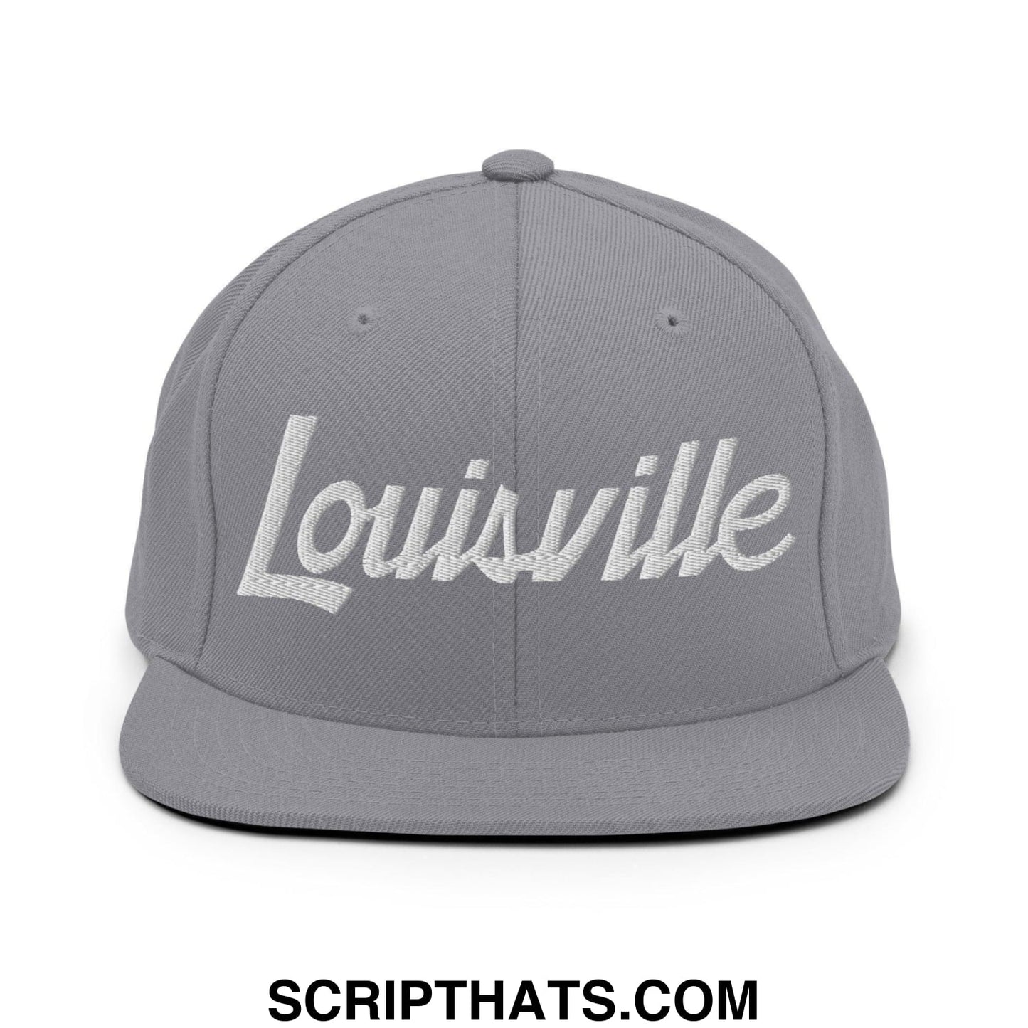 Louisville Script Snapback Hat Silver