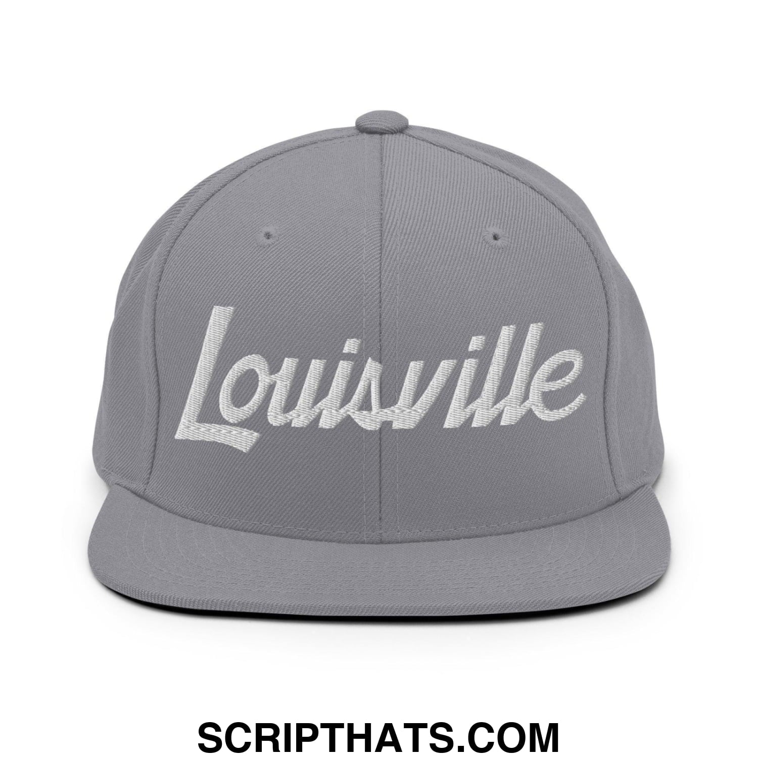 Louisville Script Snapback Hat Silver