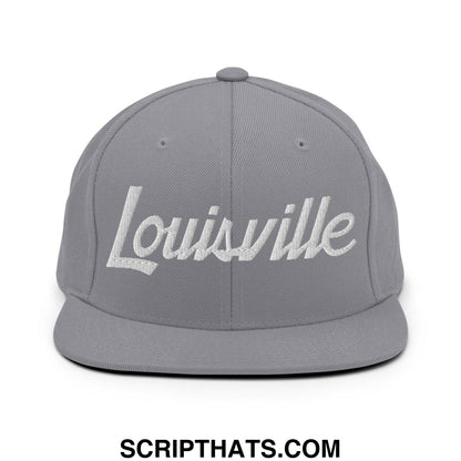 Louisville Script Snapback Hat Silver