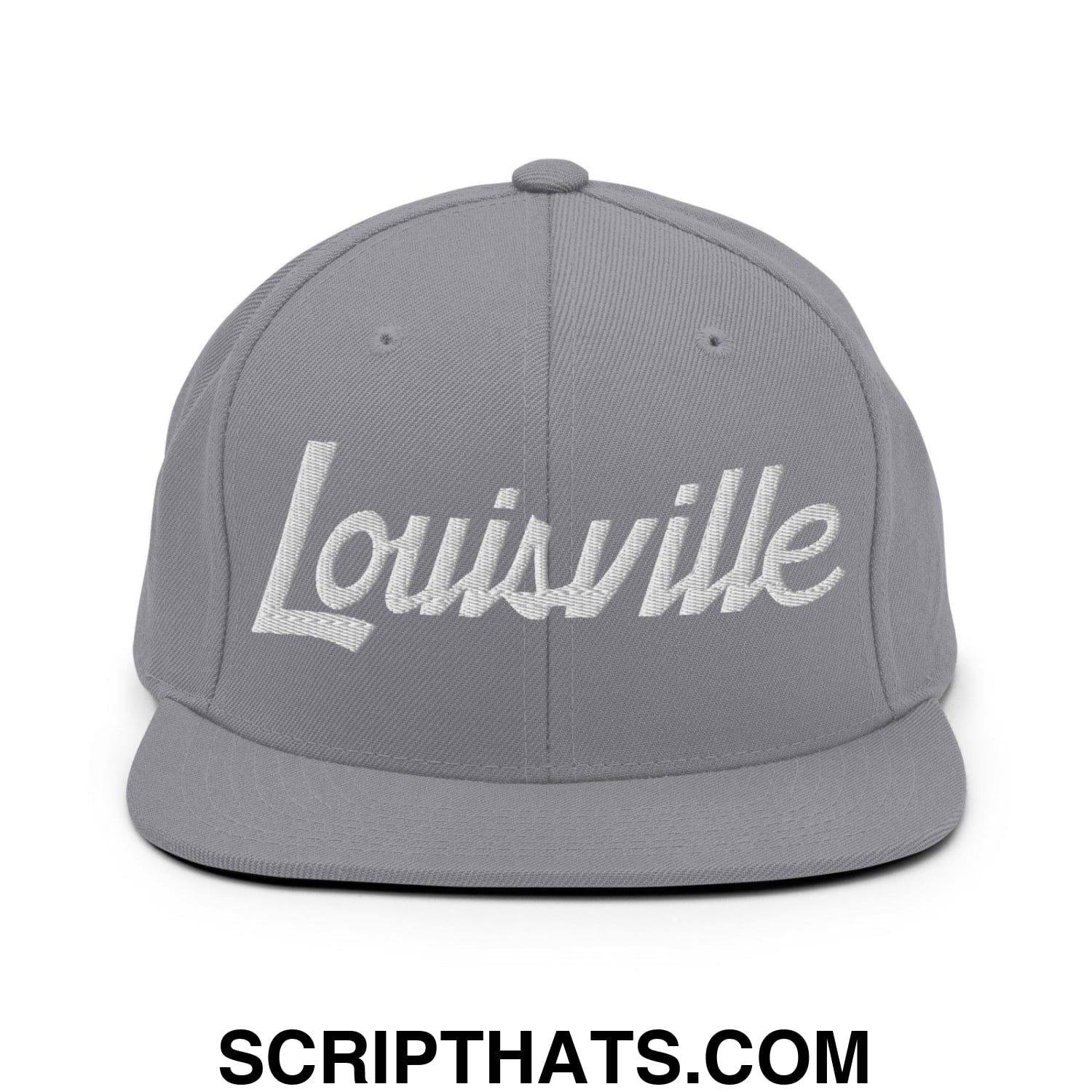 Louisville Script Snapback Hat Silver