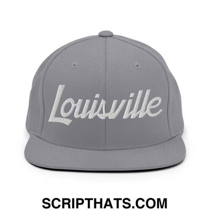 Louisville Script Snapback Hat Silver