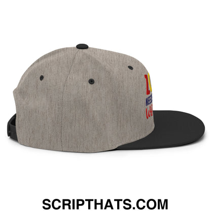 Love Needs No Words Autism Awareness Embroidered Flat Bill Brim Snapback Hat Heather Black