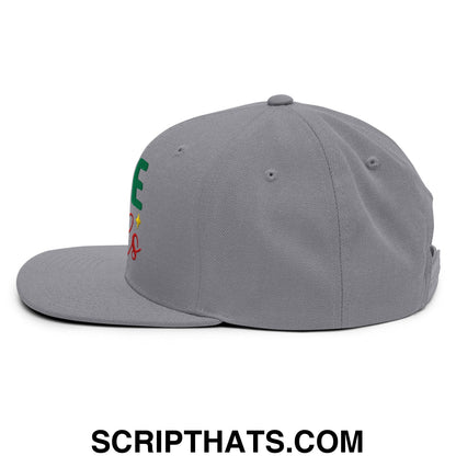 Love Needs No Words Autism Awareness Embroidered Flat Bill Brim Snapback Hat Silver