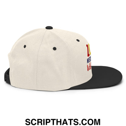 Love Needs No Words Autism Awareness Embroidered Flat Bill Brim Snapback Hat Natural Black
