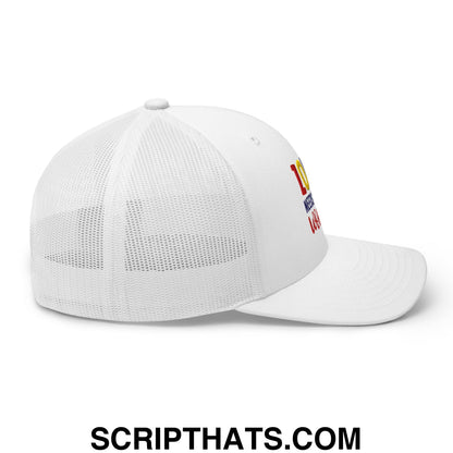 Love Needs No Words Autism Awareness Embroidered Mesh Trucker Hat White