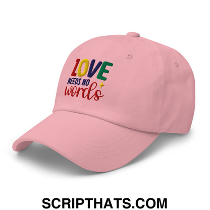 Love Needs No Words Autism Awareness Embroidered Unstructured Dad Hat Pink