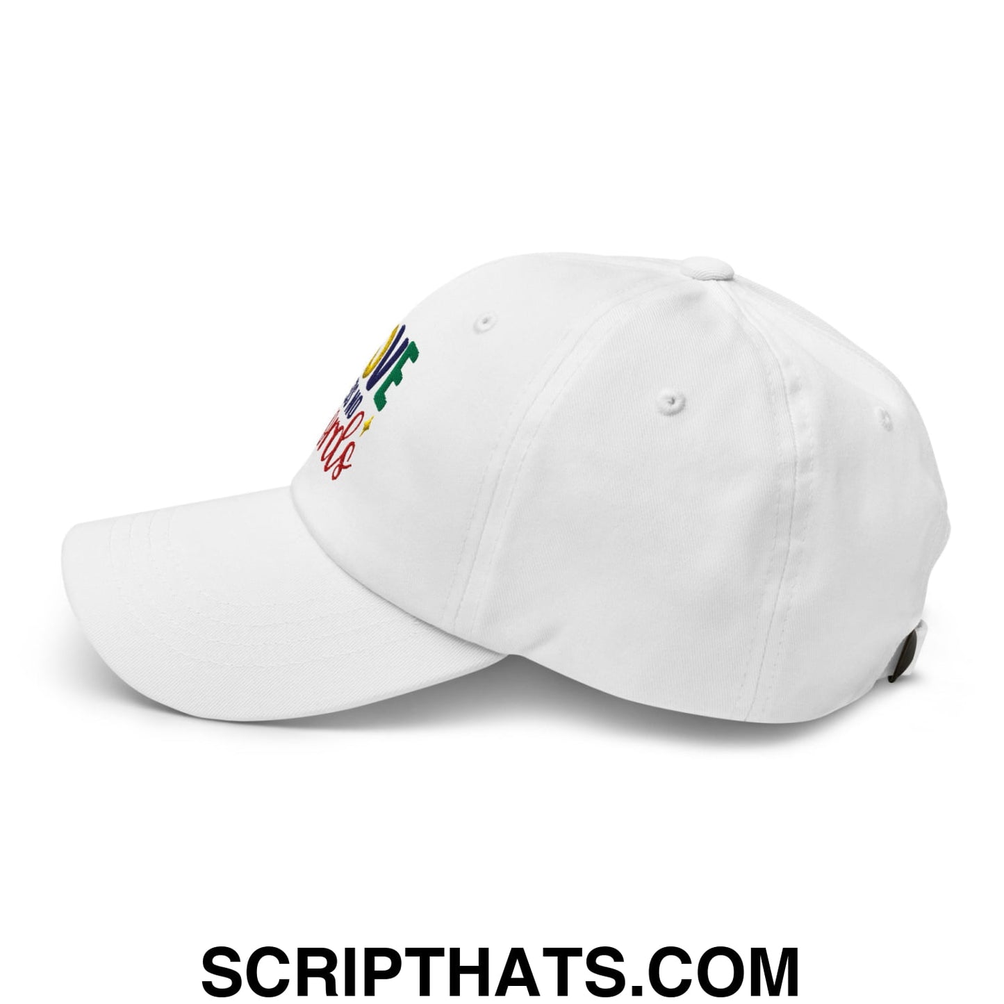Love Needs No Words Autism Awareness Embroidered Unstructured Dad Hat White