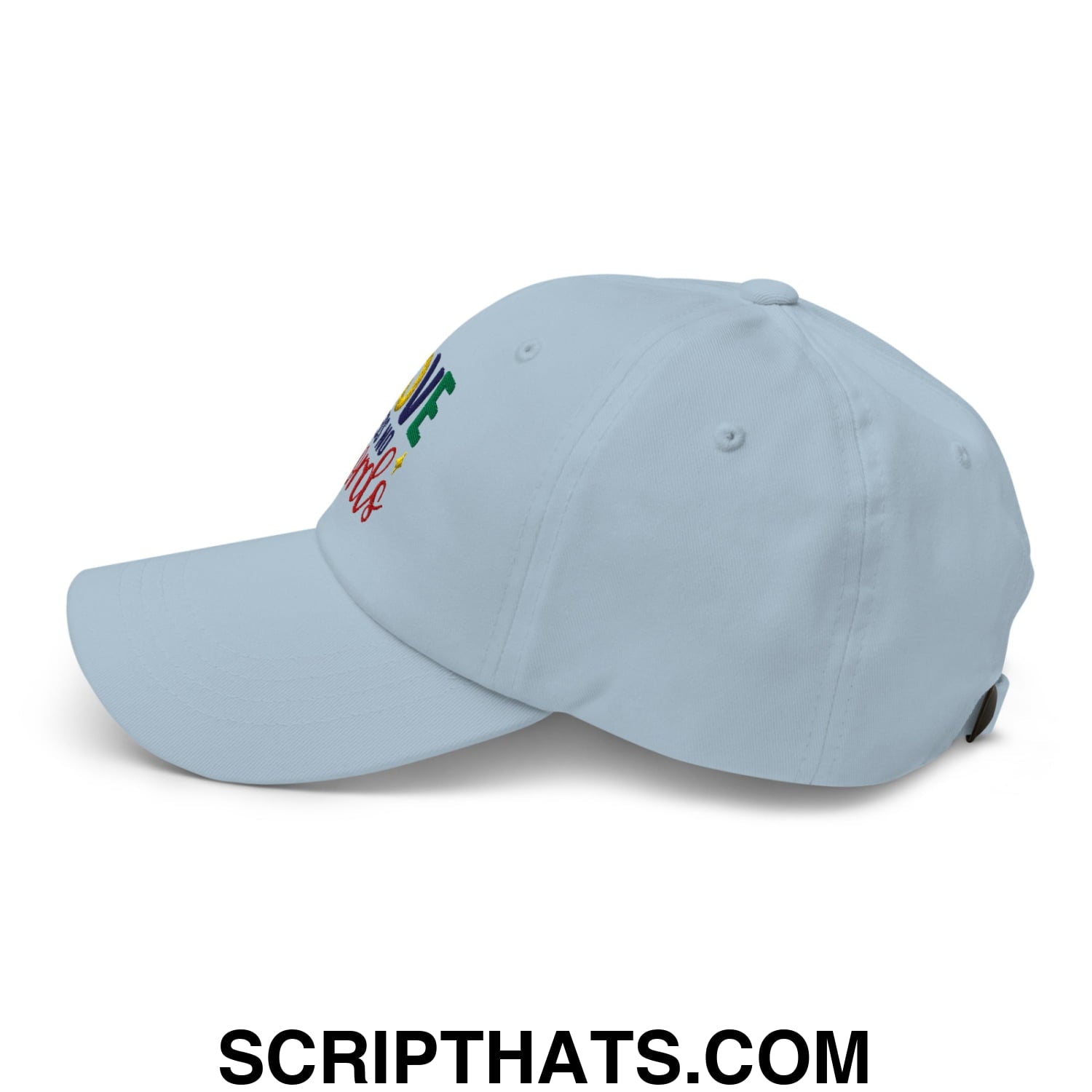 Love Needs No Words Autism Awareness Embroidered Unstructured Dad Hat Light Blue
