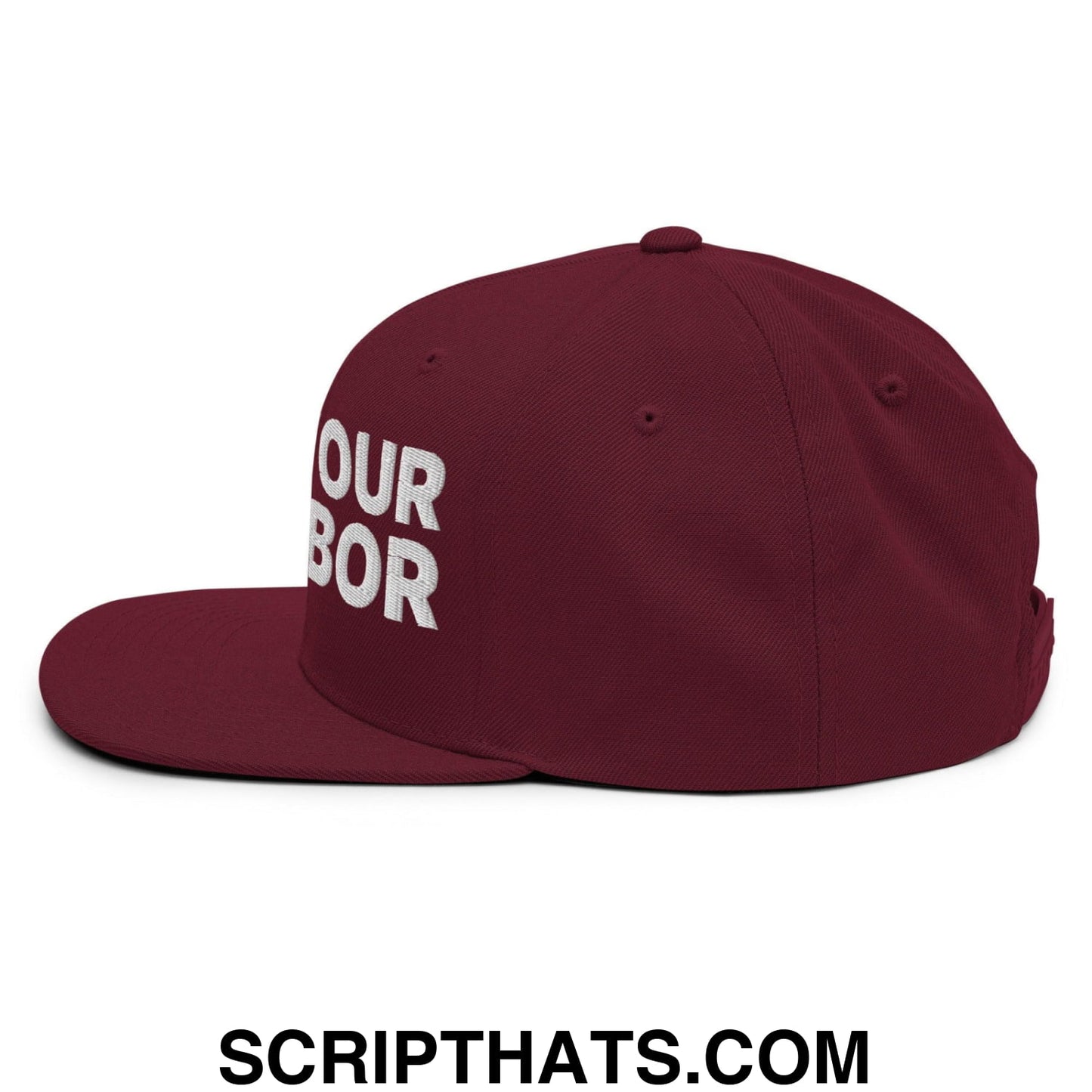 Love Your Neighbor Snapback Hat Maroon