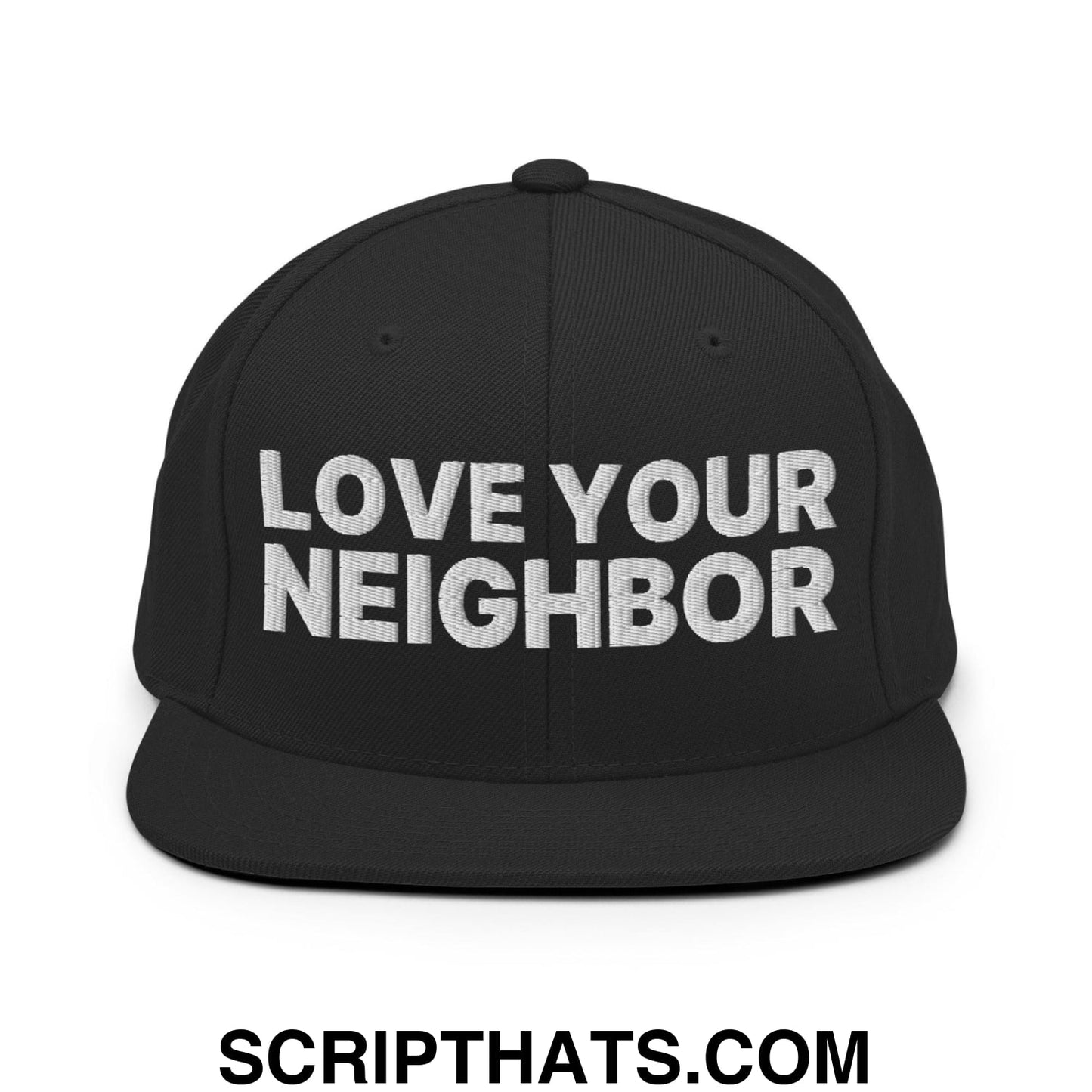 Love Your Neighbor Snapback Hat Black