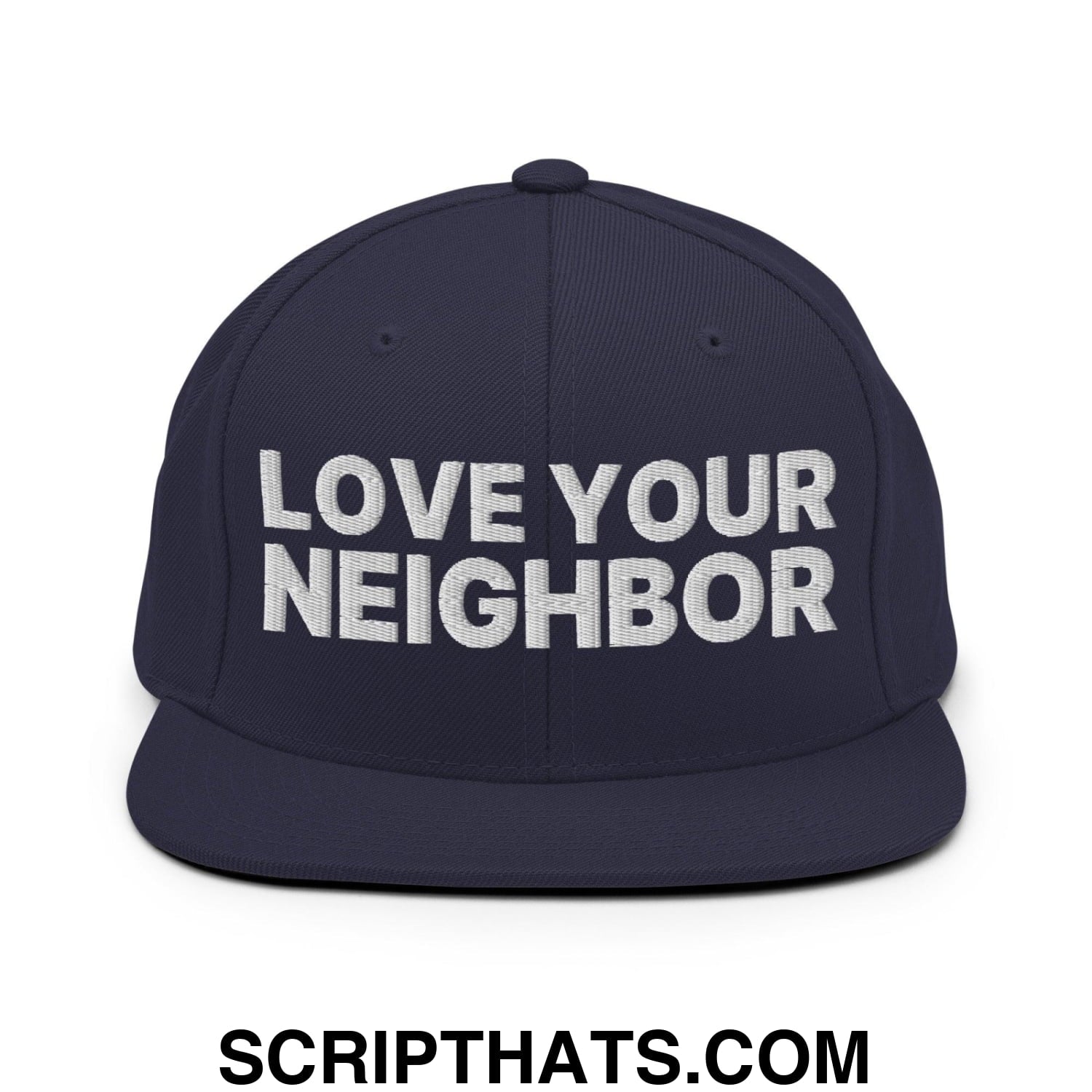Love Your Neighbor Snapback Hat Navy