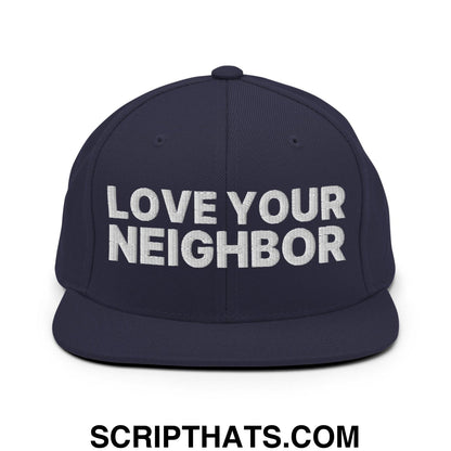 Love Your Neighbor Snapback Hat Navy