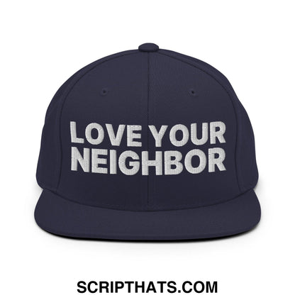 Love Your Neighbor Snapback Hat Navy