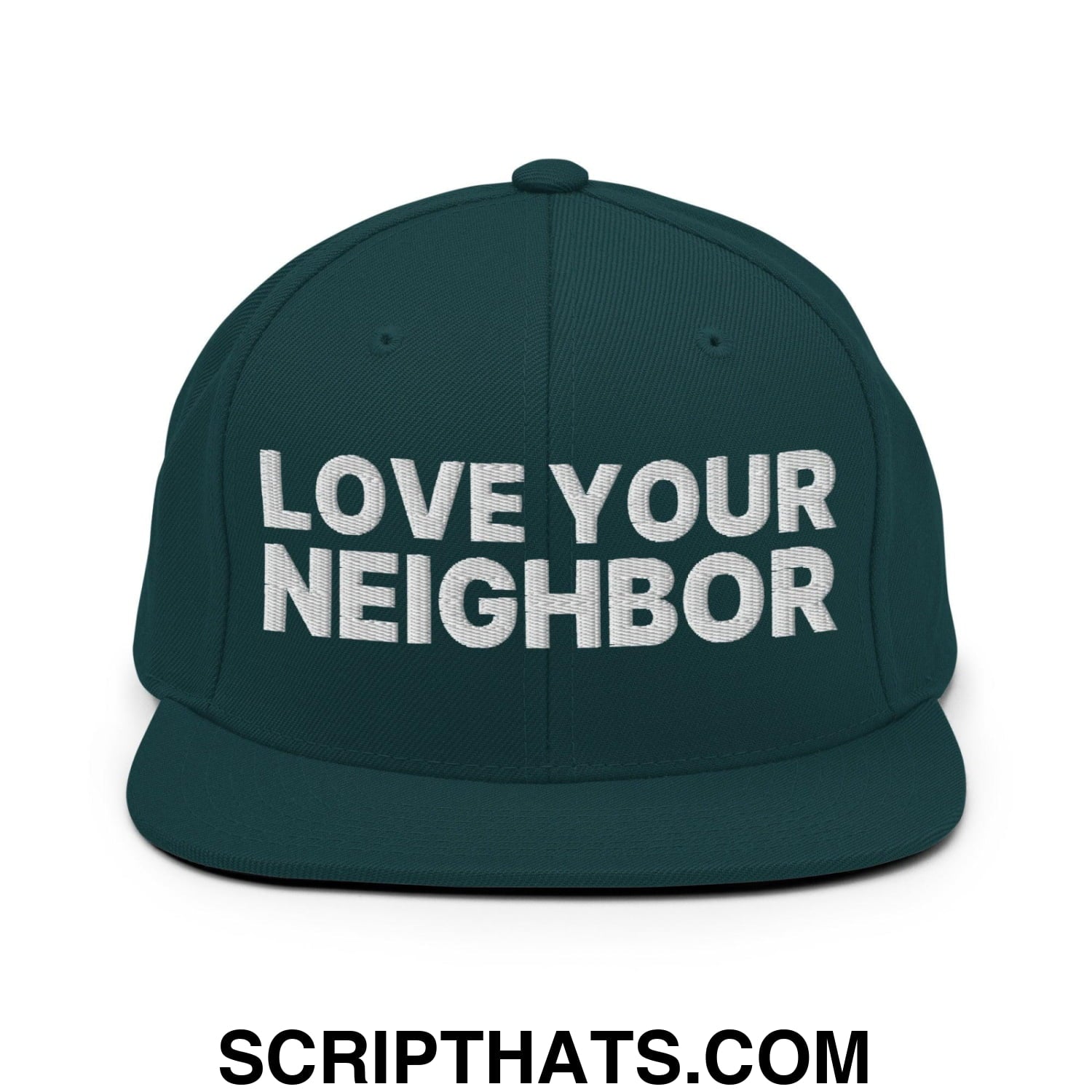 Love Your Neighbor Snapback Hat Spruce