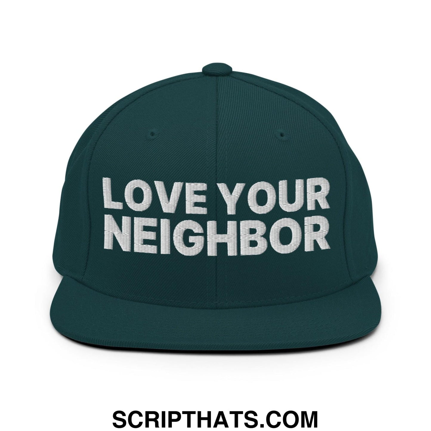 Love Your Neighbor Snapback Hat Spruce
