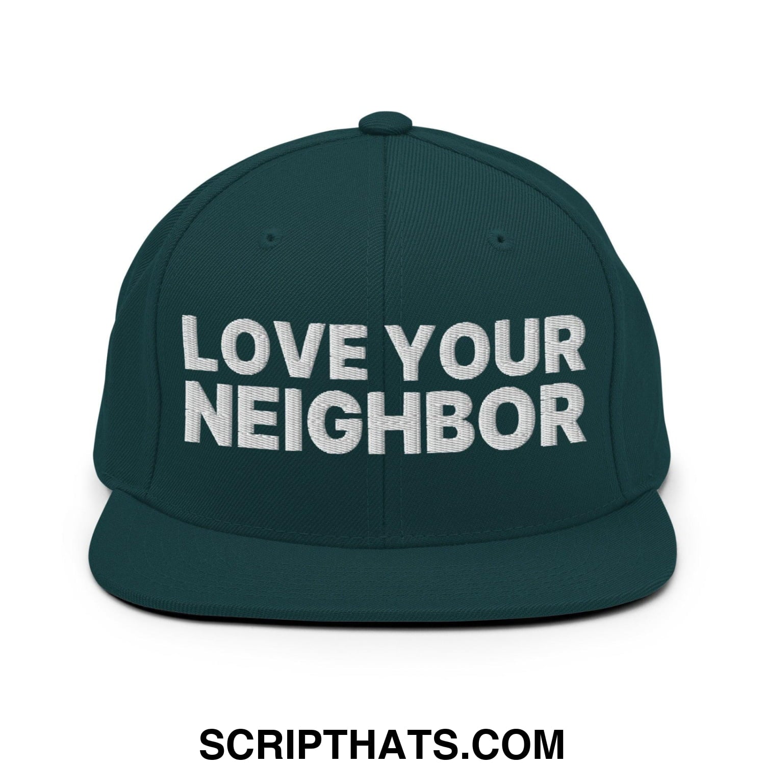 Love Your Neighbor Snapback Hat Spruce