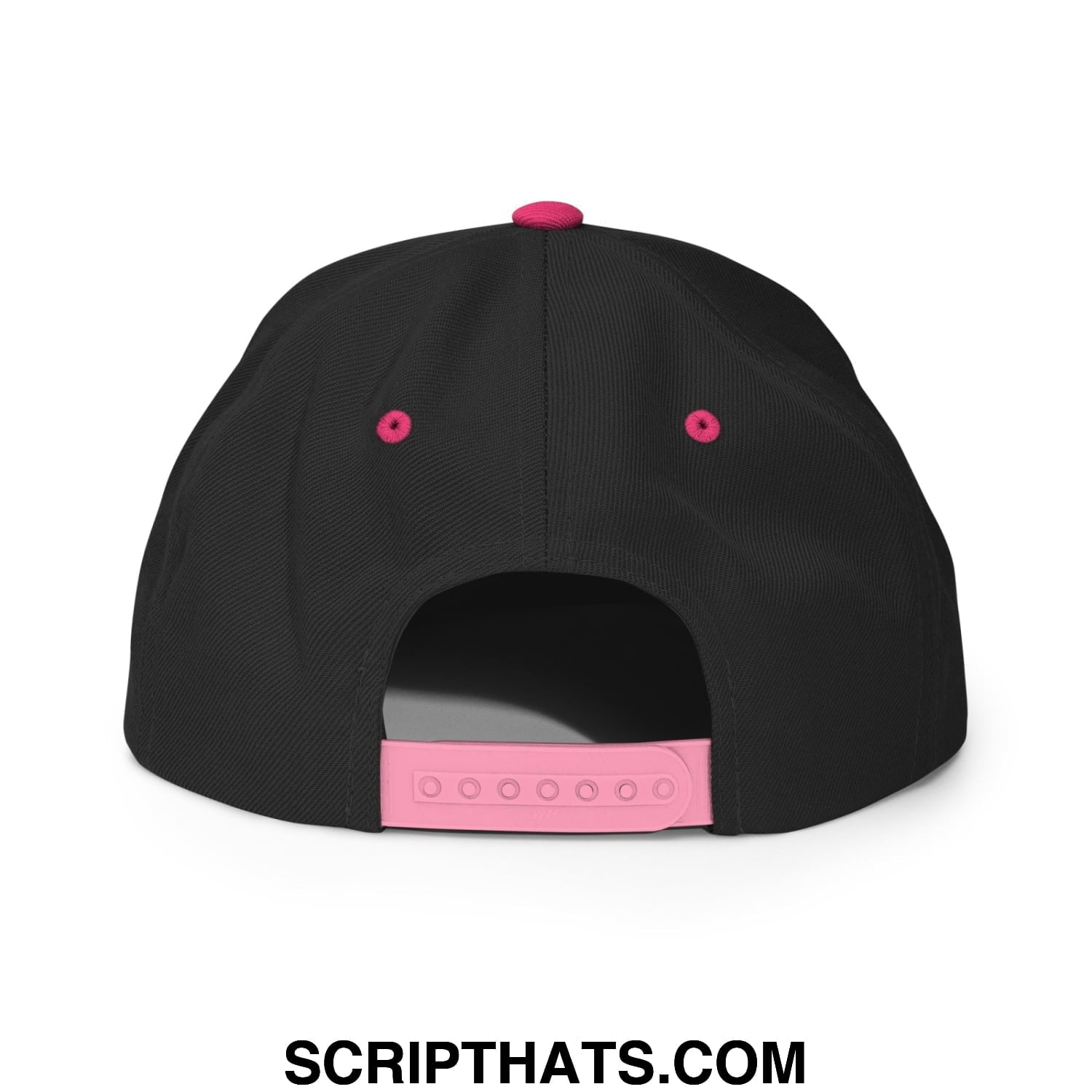 Low Life Embroidered Flat Bill Brim Snapback Hat Black Neon Pink