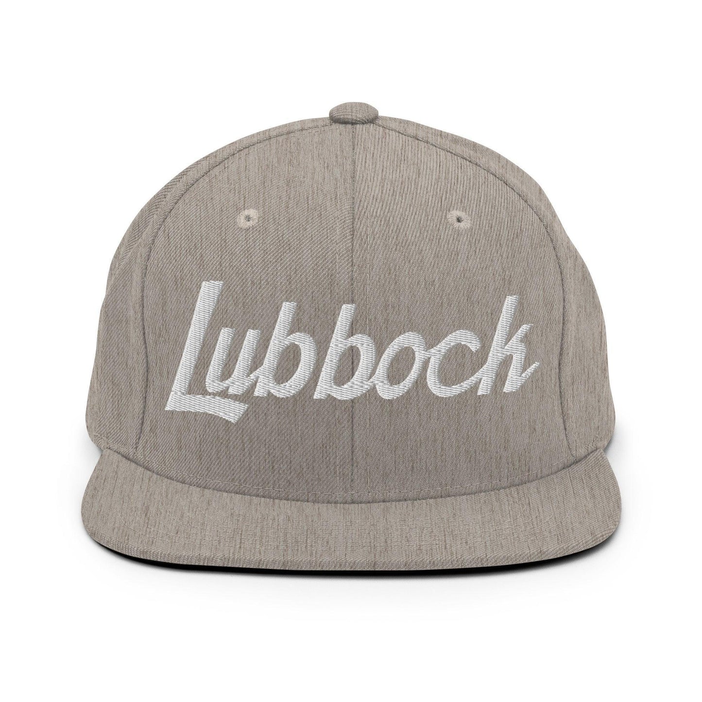 Lubbock Script Snapback Hat Heather Grey